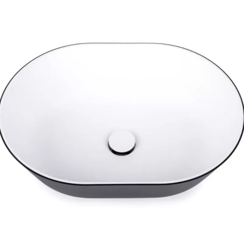 Discount Lavabo ovale à poser bicolore Evier, Lavabo & Receveur·Lavabo De Salle De Bain|Lavabo, Évier & Receveur·Lavabos Pour Salle De Bain