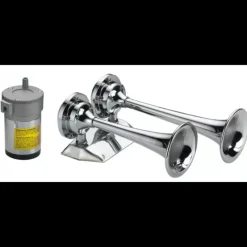 Avertisseur chromé avec 2 cornes 12/24 V*Osculati Best
