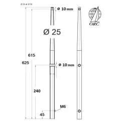 Best Chandelier ORC 625 pour base mâle Accastillage De Pont·Chandelier, Balcon, Accessoire Et Pied De Chandelier