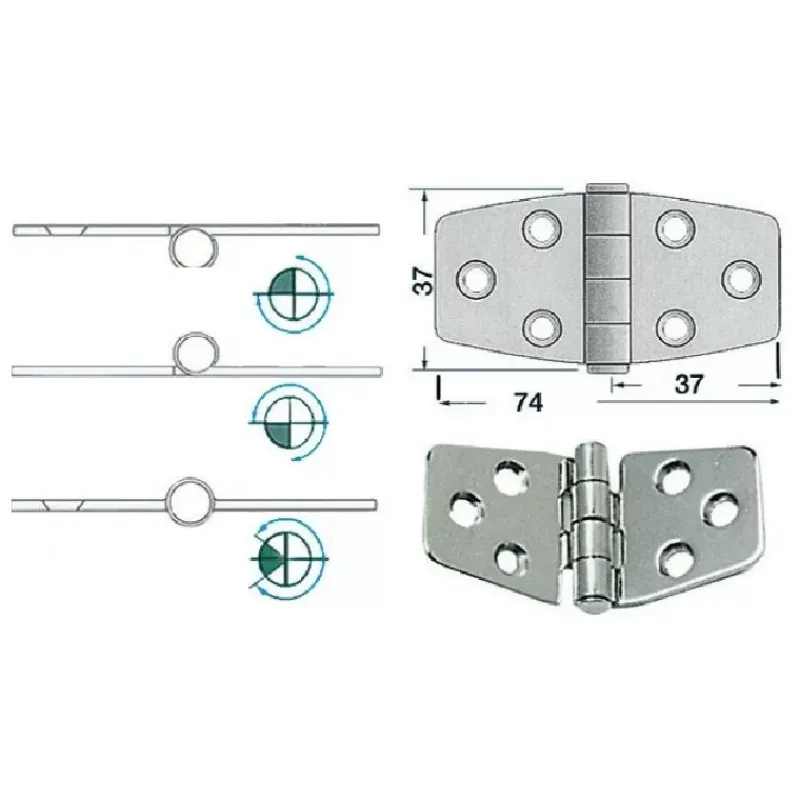 Hot Charnière inox 74 x 37 x 2 mm Ameublement & Quincaillerie Intérieure·Charnière De Porte & Meuble|Quincaillerie Marine·Charnière De Coffre, Porte & Meuble