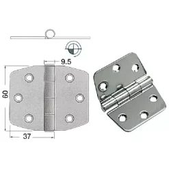 Online Charnière inox 74 x 60 x 2 mm Ameublement & Quincaillerie Intérieure·Charnière De Porte & Meuble|Quincaillerie Marine·Charnière De Coffre, Porte & Meuble