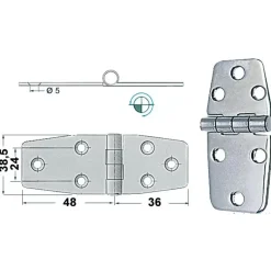 New Charnière inox 88 x 38 x 2 mm Ameublement & Quincaillerie Intérieure·Charnière De Porte & Meuble|Quincaillerie Marine·Charnière De Coffre, Porte & Meuble