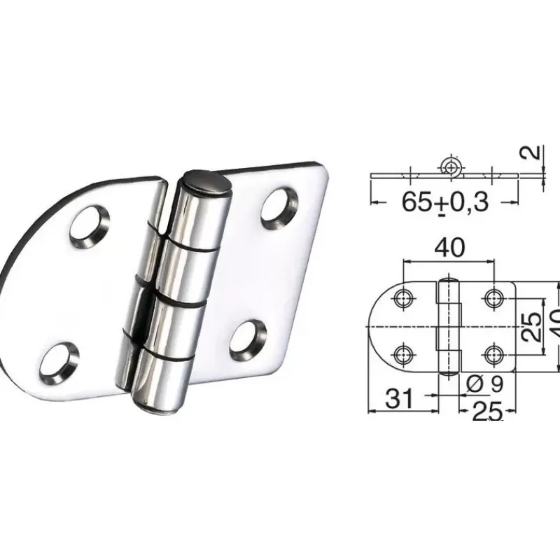 Outlet Charnière inox 65 x 40 mm Ameublement & Quincaillerie Intérieure·Charnière De Porte & Meuble|Quincaillerie Marine·Charnière De Coffre, Porte & Meuble