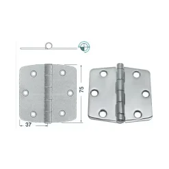 Clearance Charnière inox 74 x 75 x 2 mm Ameublement & Quincaillerie Intérieure·Charnière De Porte & Meuble|Quincaillerie Marine·Charnière De Coffre, Porte & Meuble