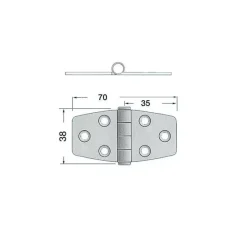 Charnière inox 70 x 38 x 1,7 mm*Osculati Sale