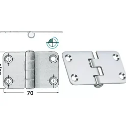 Clearance Charnière inox 70 x 38,1 x 2 mm Ameublement & Quincaillerie Intérieure·Charnière De Porte & Meuble|Quincaillerie Marine·Charnière De Coffre, Porte & Meuble