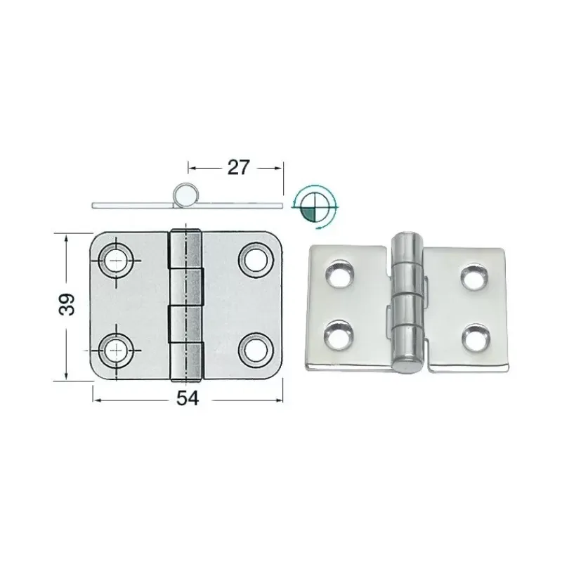 Best Charnière inox 54 x 39 x 2 mm Ameublement & Quincaillerie Intérieure·Charnière De Porte & Meuble|Quincaillerie Marine·Charnière De Coffre, Porte & Meuble