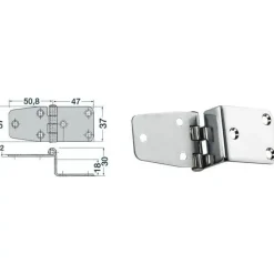 Charnière inox déportée 98 x 37 mm*Osculati New