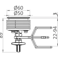 Eclipse MK2 Lève plancher 60 mm | Acier inoxydable*Osculati Sale