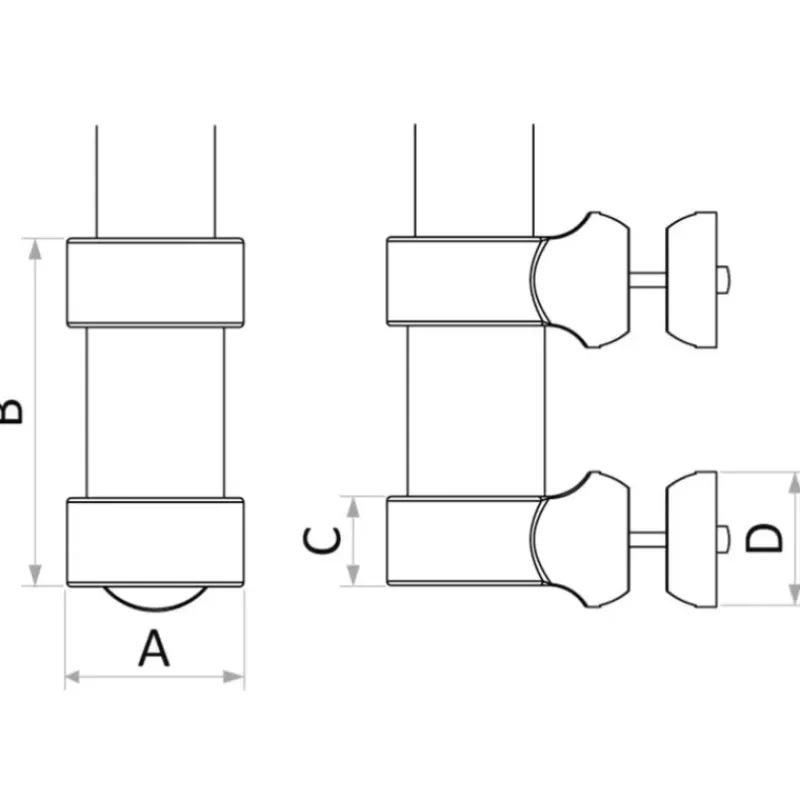 Etriers de tube pour mât carbone ø 38 mm*Osculati Discount