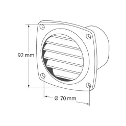 Grille avec manchon droit ø 78 mm | 30 cm²*Osculati