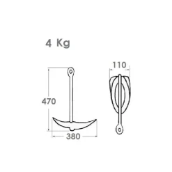 Outlet Kit mouillage 4 Kg Mouillage, Ancre, Chaîne & Bouée·Mouillage Complet