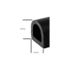 Discount Liston PVC noir 70 x 70 mm Accastillage De Pont·Liston De Coque