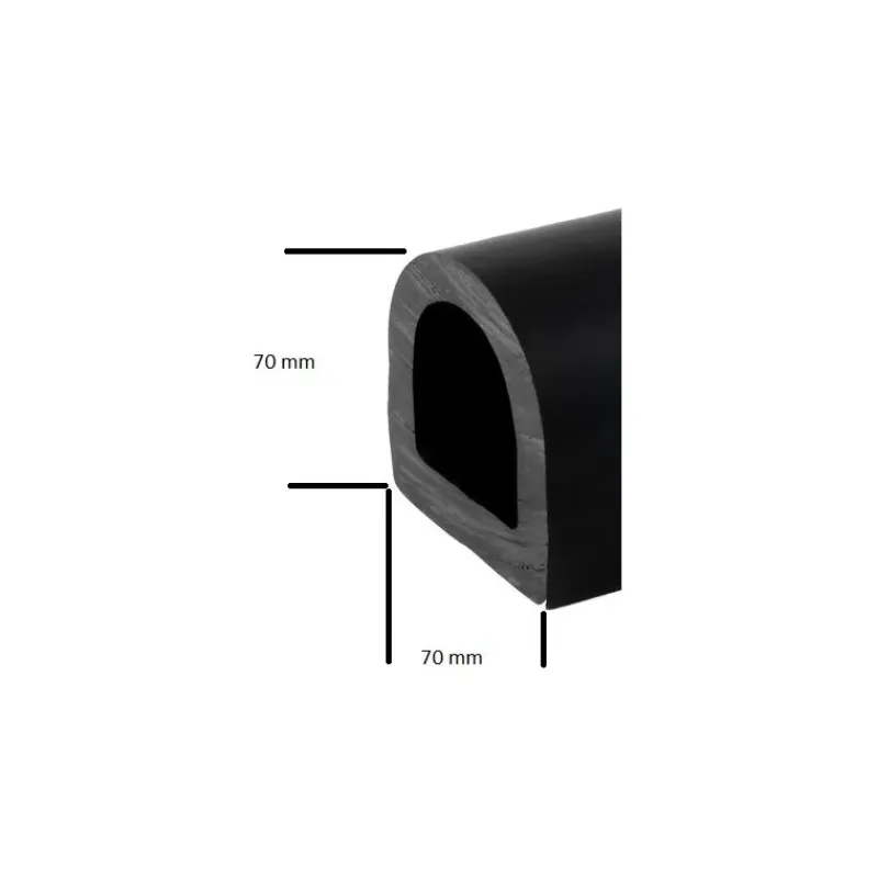 Discount Liston PVC noir 70 x 70 mm Accastillage De Pont·Liston De Coque