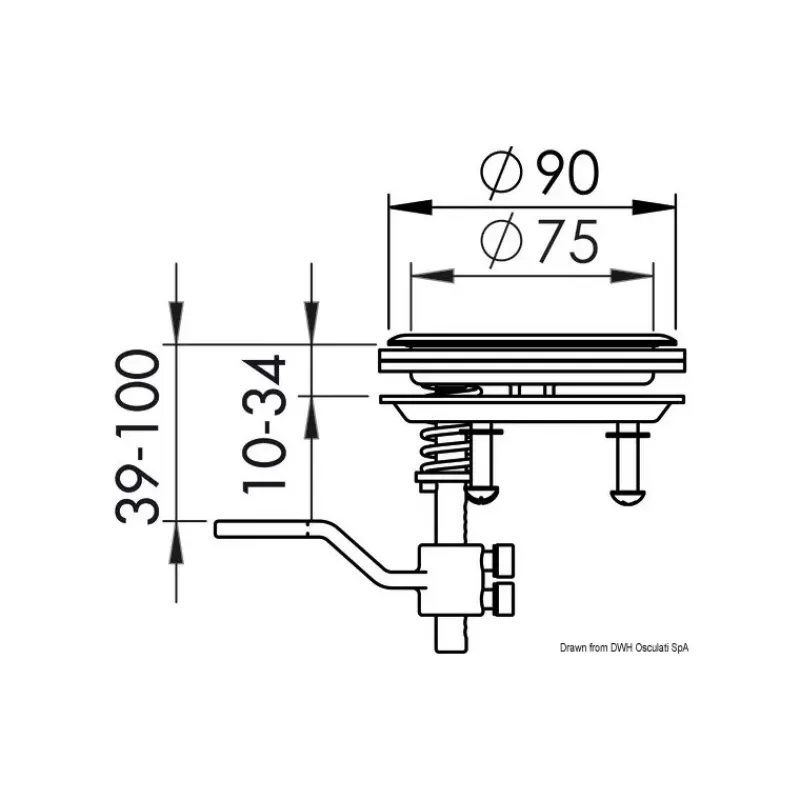 New Lève-plancher inox Cam Latch ø 90 mm Quincaillerie Marine·Lève Plancher Et Anneau Cuvette