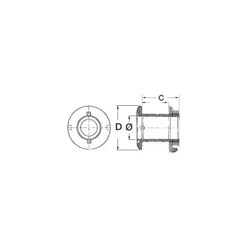 Passe-coque Inox filetage mâle Plomberie·Passe-Cloison & Grand Épaulement|Plomberie·Passe Coque & Passe Cloison