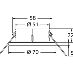 Plafonnier LED à encastrer Atria II poli miroir IP65*Osculati Online
