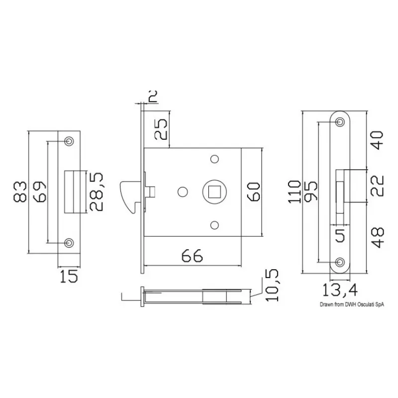 Hot Serrure encastrée porte-coulissante Ameublement & Quincaillerie Intérieure·Poignée Et Serrure De Porte|Quincaillerie Marine·Serrure, Fermeture & Poignée