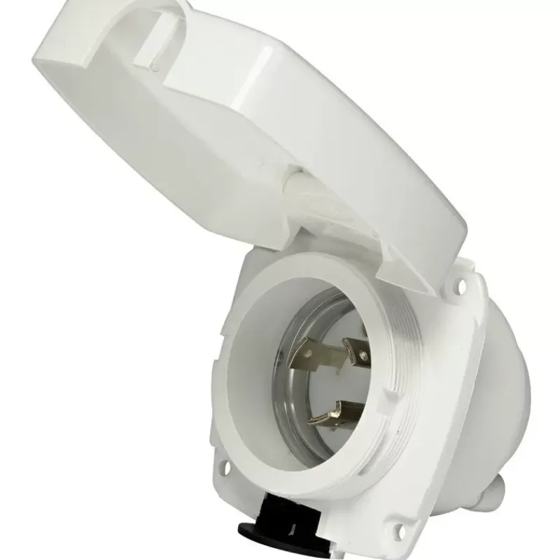 Hot Socle pour prise de quai | 16 A | chromé Distribution & Protection·Prise De Quai