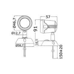 Spot articulé Hi-Power 12/24 V*Osculati Sale