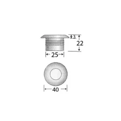 Spot LED de courtoisie en inox poli miroir 3W*Osculati Outlet
