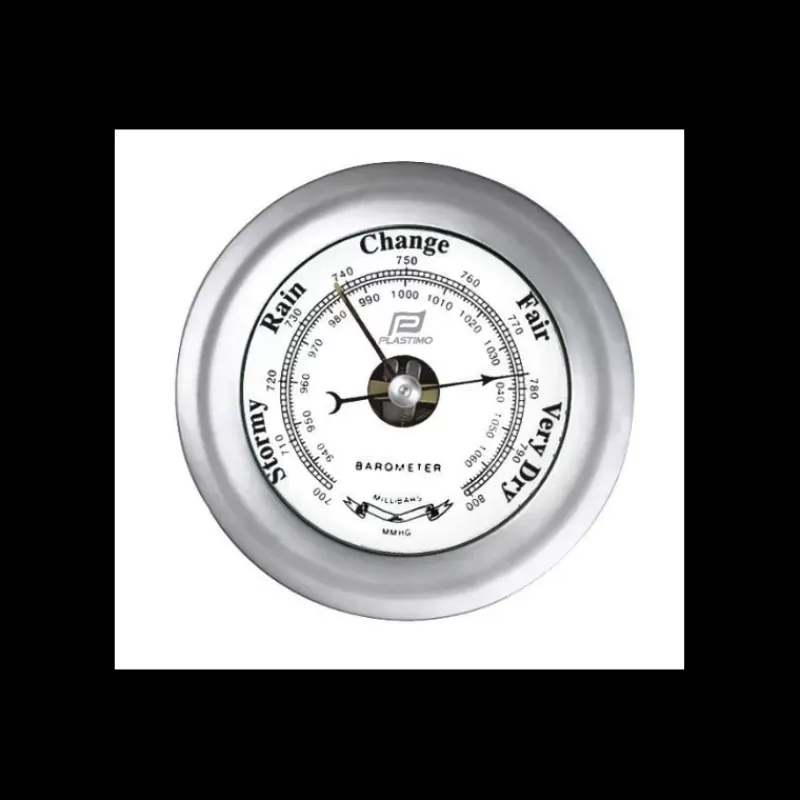 Baromètre chromée mat 4" Instrument Météo·Baromètre, Thermomètre & Hygromètre