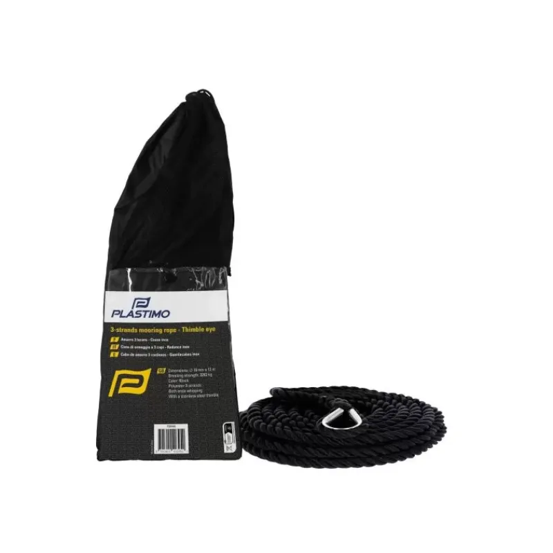 Discount Bosse de mouillage épissée / cossée | Noir Cordage·Amarre & Bout D'Amarrage
