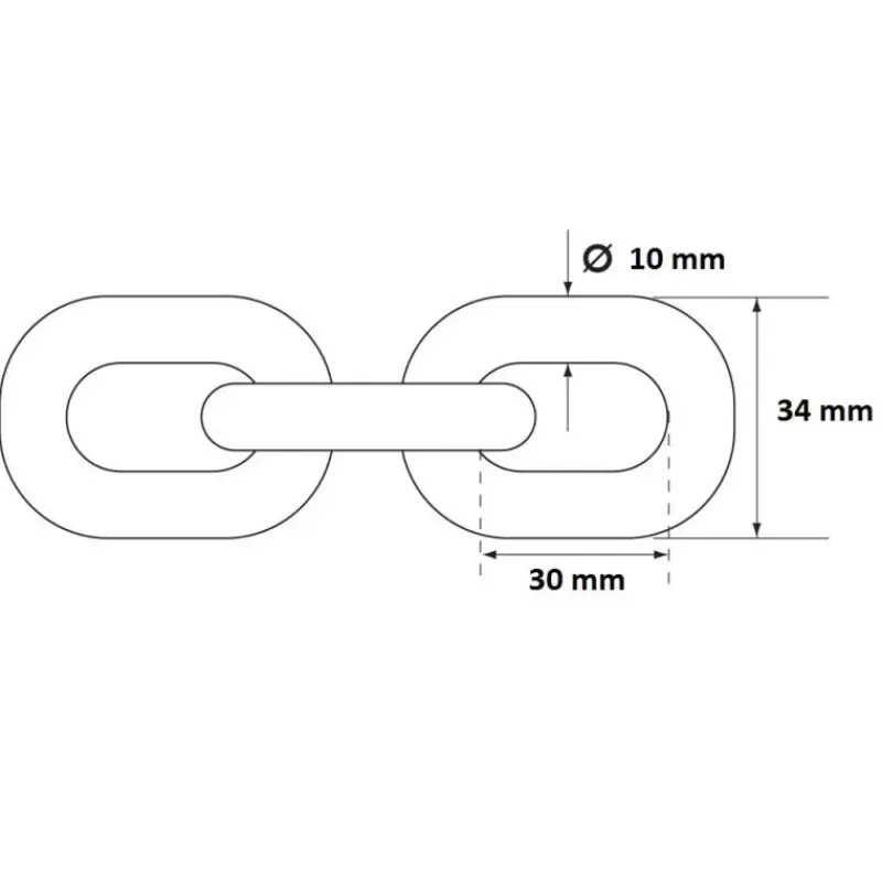 Chaîne calibrée ø 10 mm*Plastimo Hot