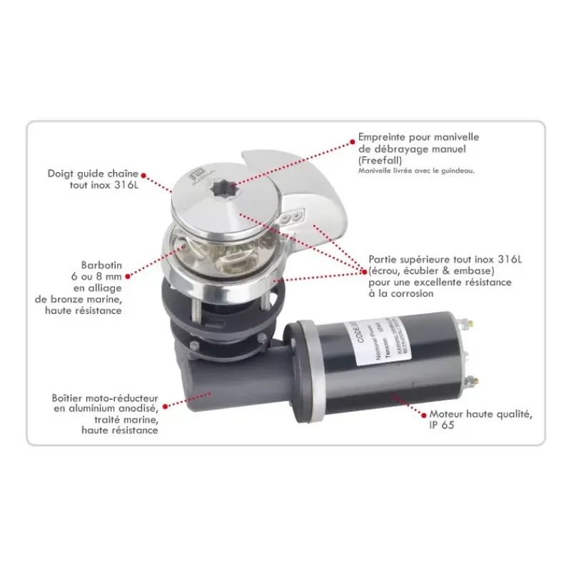 Guindeau Inox 12 V | 1500 W - 10 mm*Plastimo Sale