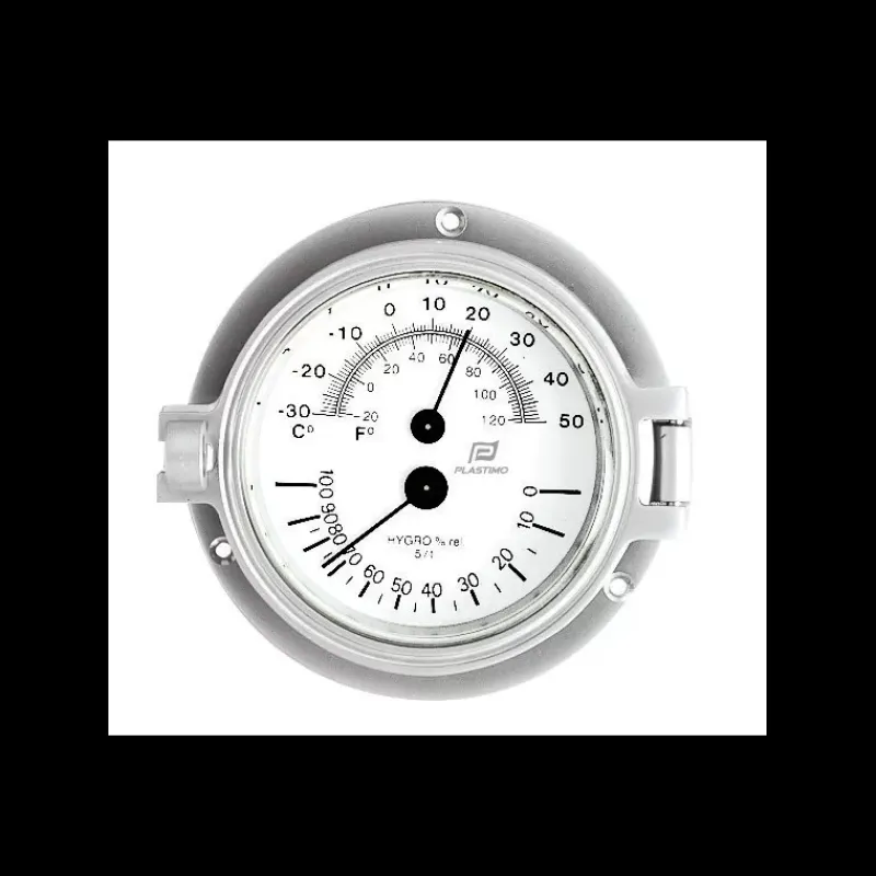 Clearance Thermo-Hygro 4" Chromé mat Instrument Météo·Baromètre, Thermomètre & Hygromètre