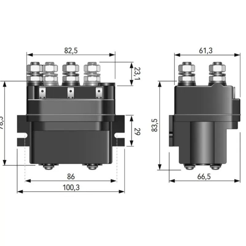 Relais T6415-12 V 2500 W | 4 pôles*Quick