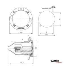 RATIO Prise de quai MP16-10*RATIO Electric Outlet