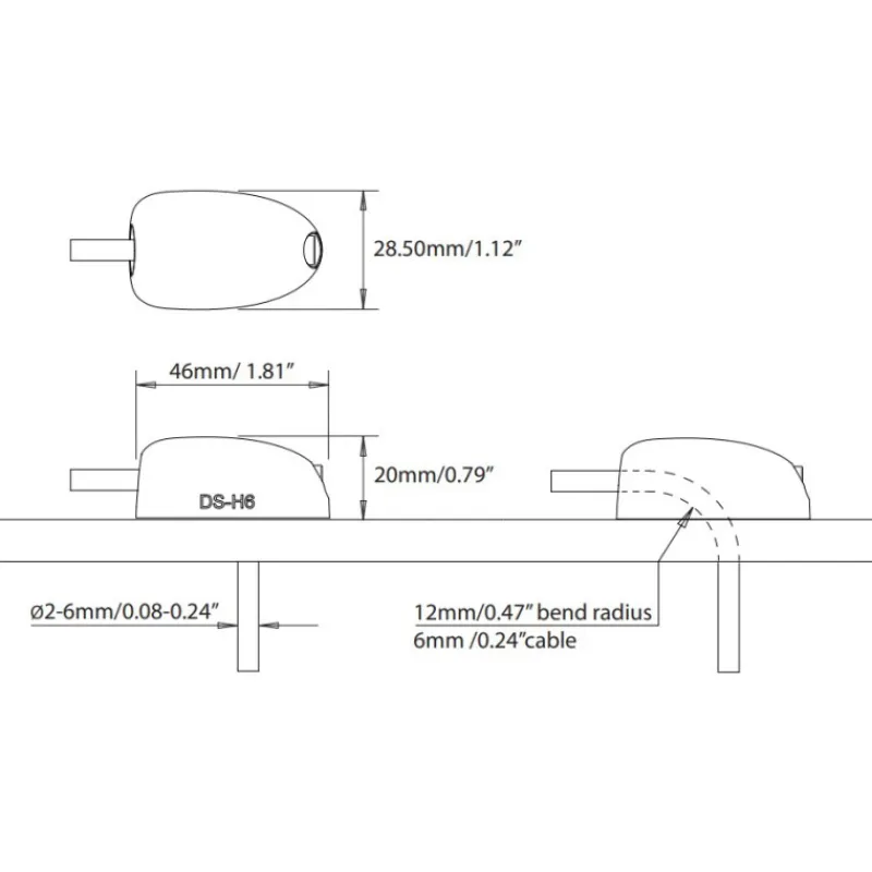 Online Passe-câble noir étanche DS-H6-BLK Distribution & Protection·Passe-Toit Pour Câble|Distribution & Protection·Passe-Câble Étanche