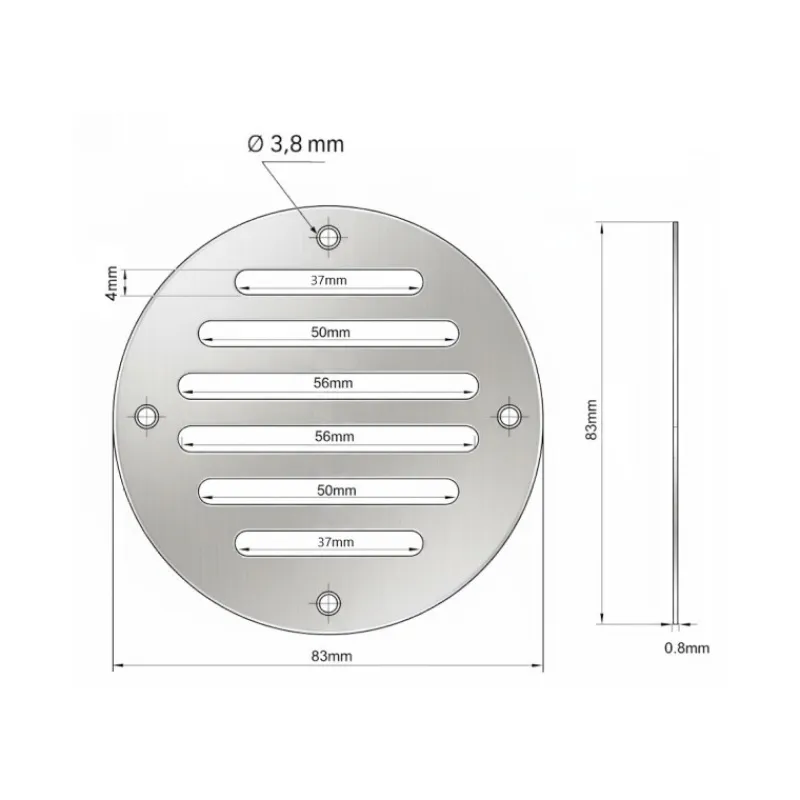 Online Grille d'aération inox ronde 10 cm² | ø 83 mm Grille & Aération·Grille D'Aération|Hublot & Aération·Grille D'Aération
