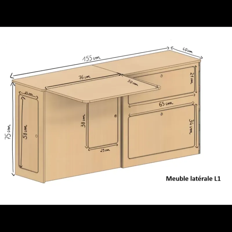 Kit meuble Nomad | Trafic 3*Simple Vans Best