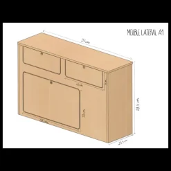 Best Meuble latéral XS Ameublement & Quincaillerie Intérieure·Meuble Bois Individuel