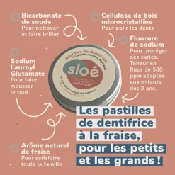 Discount SLOÉ Dentifrice solide en pastilles | fraise Equipement Du Randonneur·Hygiène & Soin Du Corps