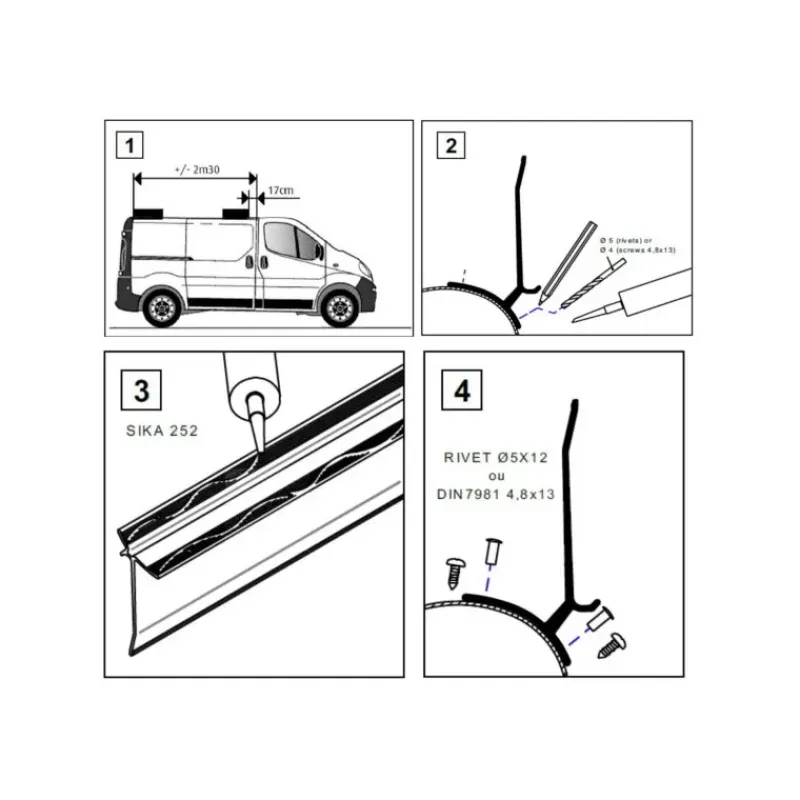 New Kit installation store série 4 & 5 | R Trafic 2 et 3 Renault Trafic / Primastar / Vivaro / Nv300|Store·Adapteur De Store Van Et Fourgon