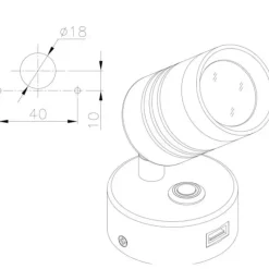 Applique LED avec prise USB*Trem Online