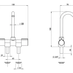 New Aqua Robinet d'eau froide/chaude en laiton chromé Robinetterie·Mitigeur|Robinetterie·Mitigeurs