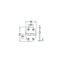 Outlet Charnière inox 56 x 78 x 2 mm Ameublement & Quincaillerie Intérieure·Charnière De Porte & Meuble|Quincaillerie Marine·Charnière De Coffre, Porte & Meuble
