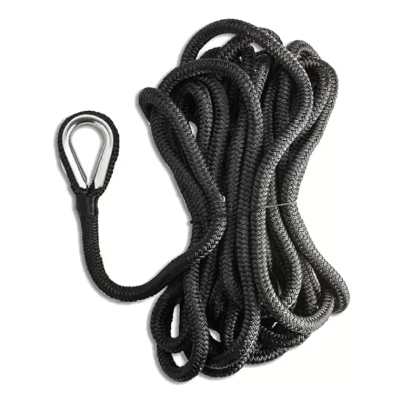 Discount Pack d'amarre épissé & cossé 8 torons | Noir Cordage·Amarre & Bout D'Amarrage