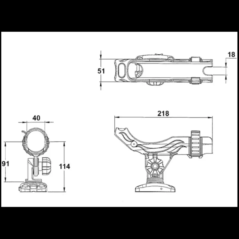 Outlet Porte canne fixation à plat ø 40 mm Accessoire Pêche|Accastillage De Pont·Porte-Canne À Pêche