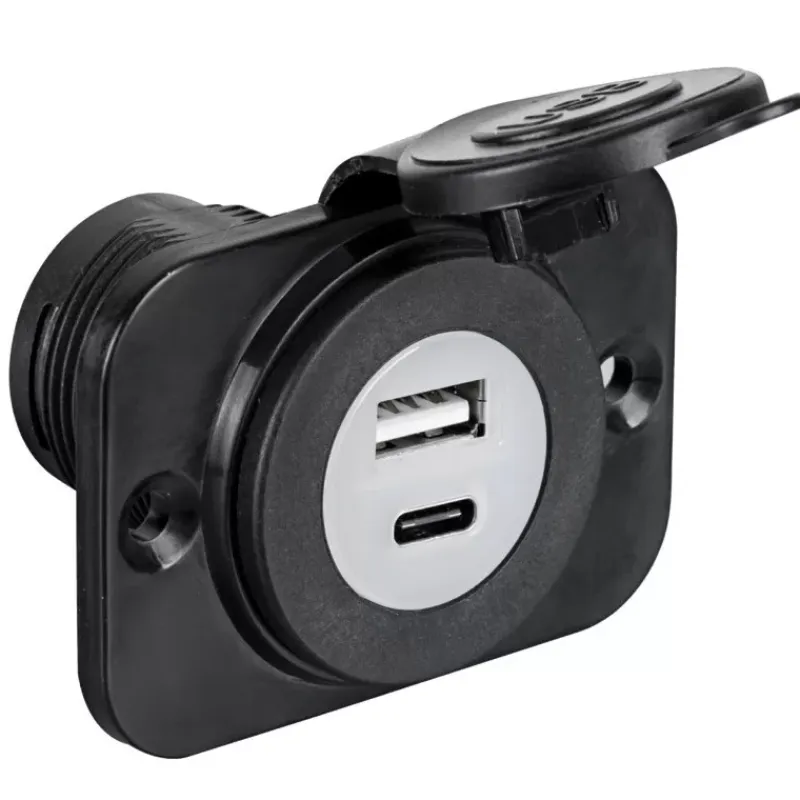 Hot Prise USB-A + USB-C noir Distribution & Protection·Prise Et Fiche Dc (Allume Cigare, 12V, Usb...)|Distribution & Protection·Fiche Et Prise Dc (Allume Cigare, 12V, Usb...)