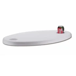 Table ovale ABS Blanc 70x50cm + pied télescopique et embase Table & Pied·Table Complète|Equipement Intérieur·Plateau & Pied De Table Fixe