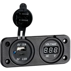 Voltmètre + double USB Type A+C*Trem Sale