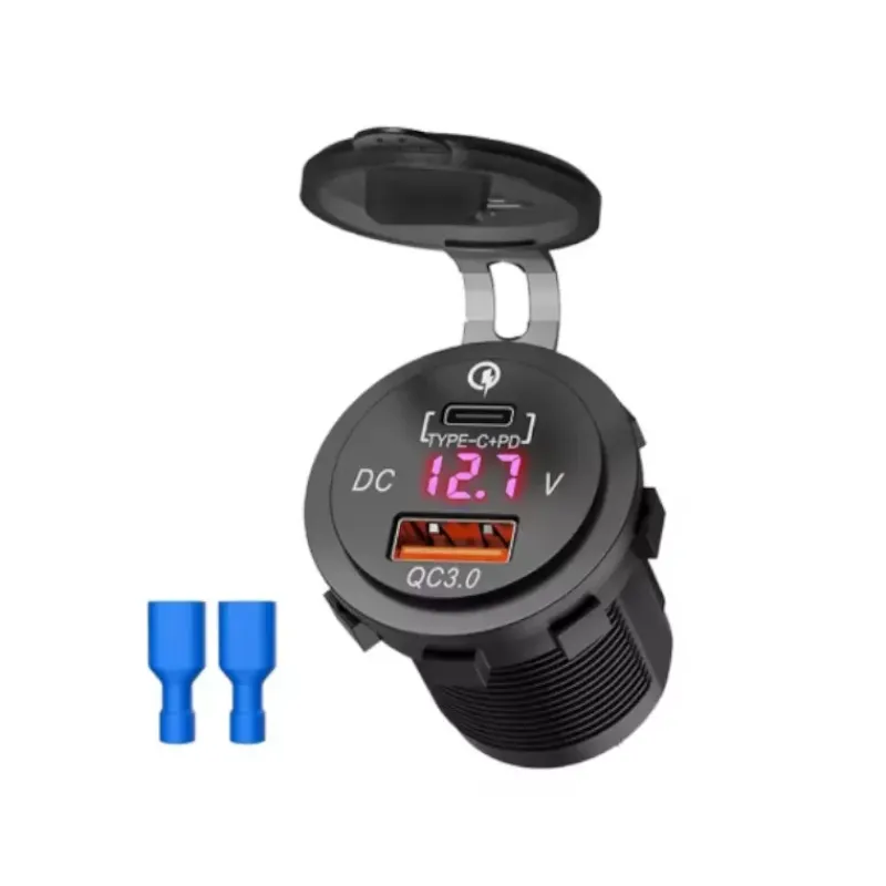 Discount Voltmètre + Prise USB-A 3.0 et USB-C PD Distribution & Protection·Prise Et Fiche Dc (Allume Cigare, 12V, Usb...)|Distribution & Protection·Contrôleur De Batterie & Indicateur De Charge