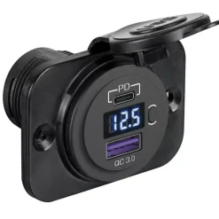 Sale Voltmètre numérique + prise double USB Type A+C Distribution & Protection·Prise Et Fiche Dc (Allume Cigare, 12V, Usb...)|Distribution & Protection·Contrôleur De Batterie & Indicateur De Charge