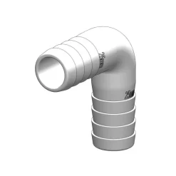 Raccord coudé 90° cannelé blanc*Trudesign Online