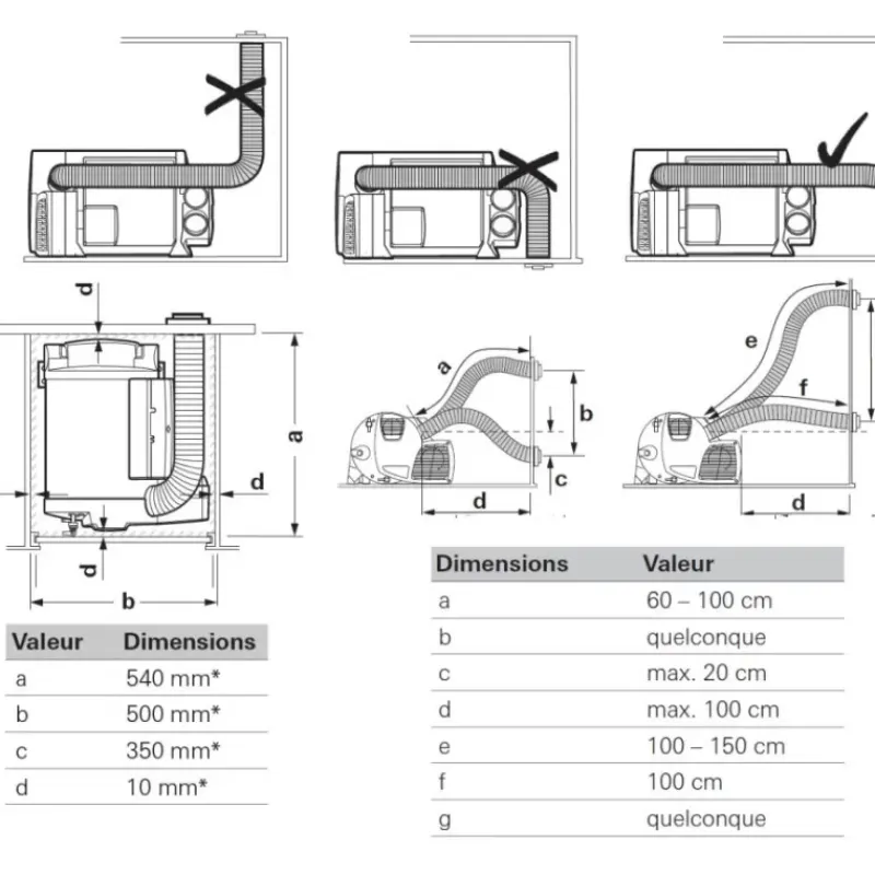 Kit de tuyaux Combi D Accessoire Pour Chauffage Et Combiné·Echappement Et Admission D'Air Chauffage
